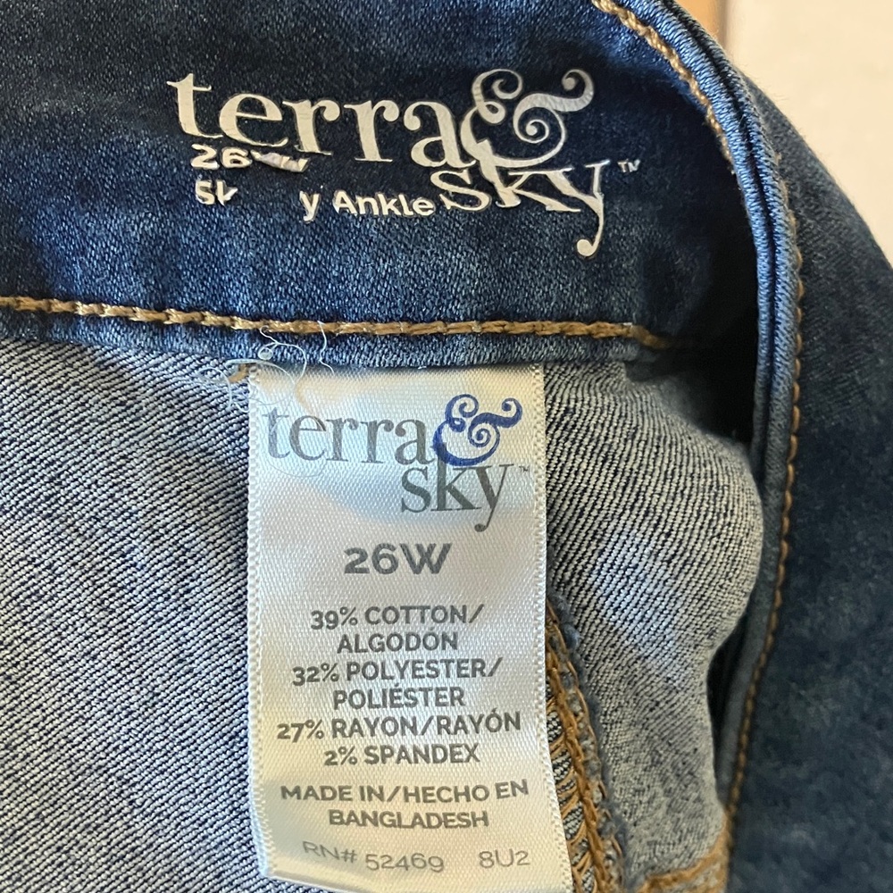 FINAL MARKDOWN Terra & Sky Classic Blue Jeans 26w - Picture 2 of 12